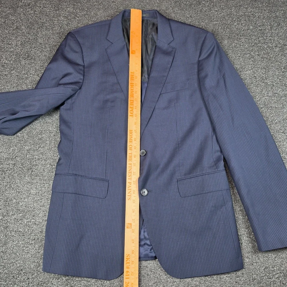 Hugo Boss Blazer Navy Blue Mens 40R Pinstripe Linificio Tesse Biella Wool Jacket